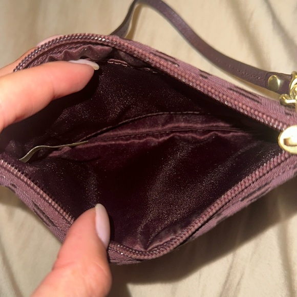 Coach brown canvas wristlet wallet - Picture 3 of 3